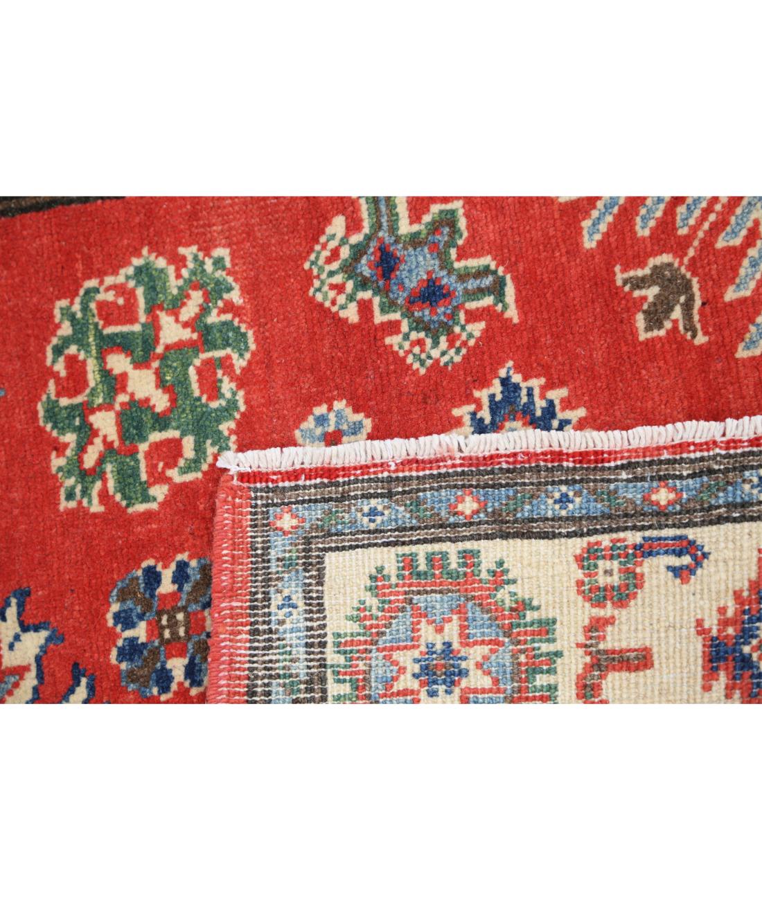 Hand Knotted Tribal Kazak Wool Rug - 3'2'' x 4'9''