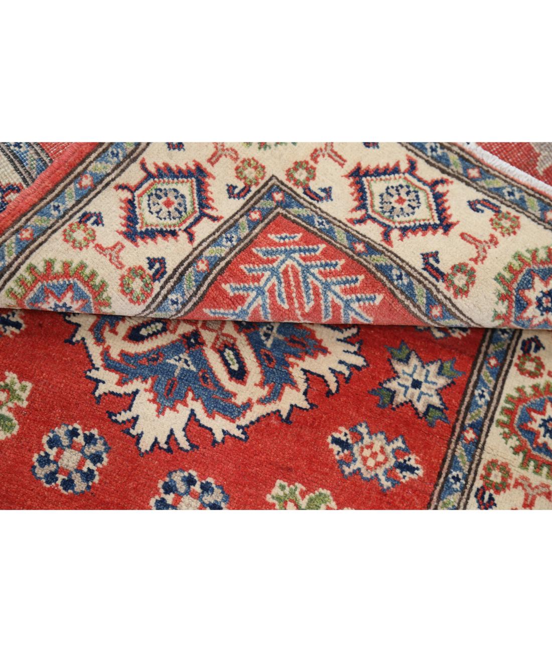 Hand Knotted Tribal Kazak Wool Rug - 3'0'' x 4'11'' 3' 0" X 4' 11" (91 X 150) / Red / Ivory