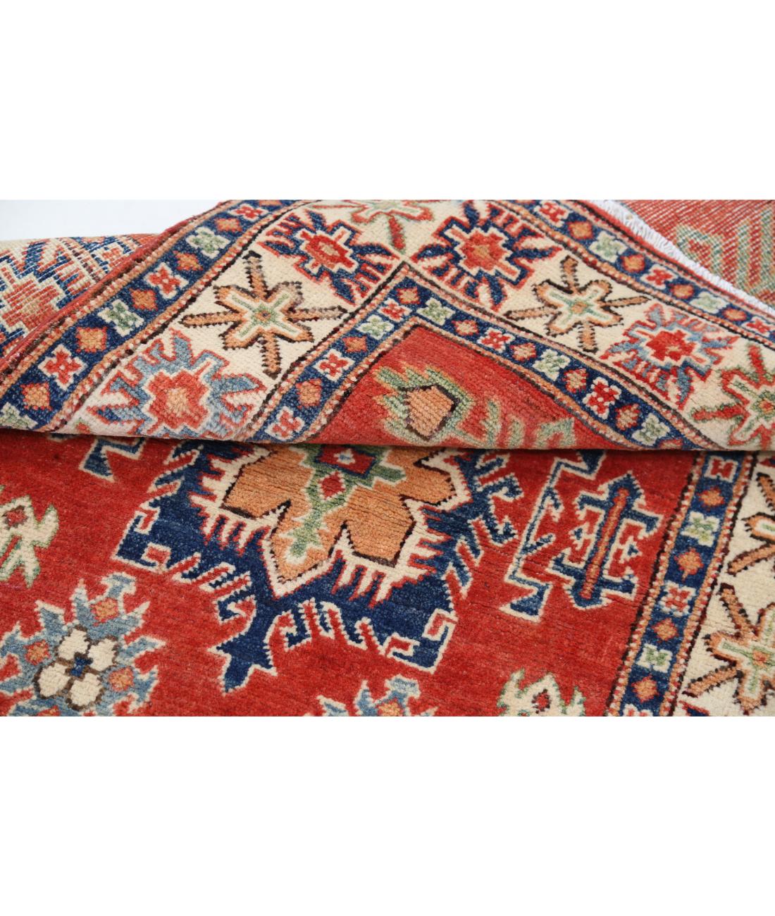 Hand Knotted Tribal Kazak Wool Rug - 3'1'' x 5'1'' 3' 1" X 5' 1" (94 X 155) / Red / Ivory