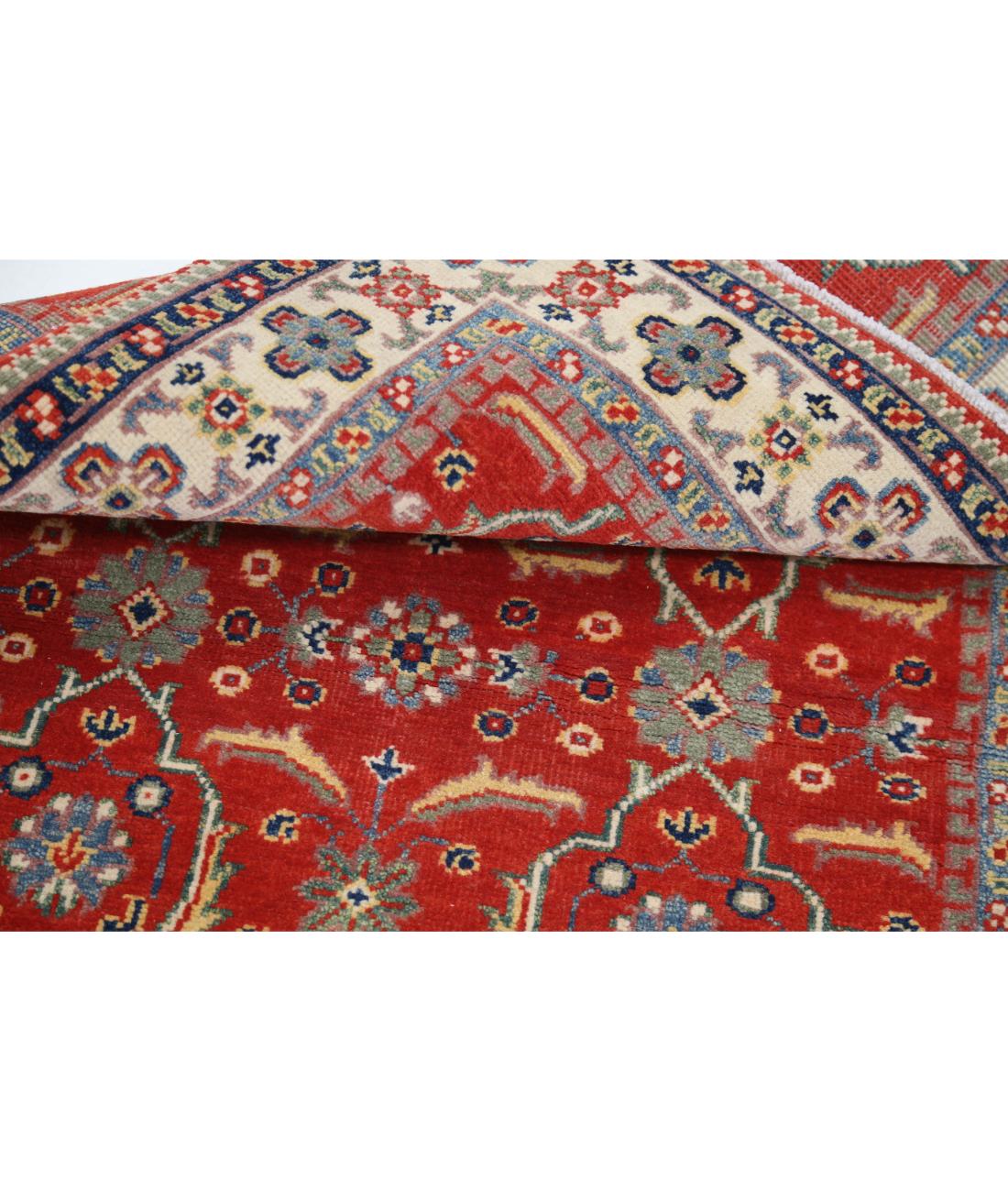 Hand Knotted Tribal Kazak Wool Rug - 3'1'' x 4'9'' 3' 1" X 4' 9" (94 X 145) / Red / Ivory