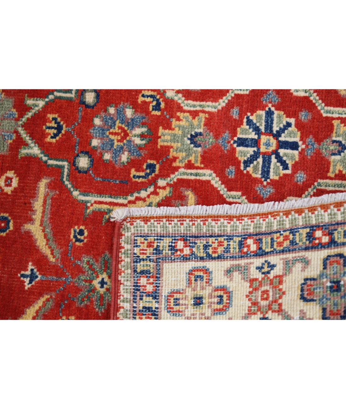 Hand Knotted Tribal Kazak Wool Rug - 3'1'' x 4'9'' 3' 1" X 4' 9" (94 X 145) / Red / Ivory