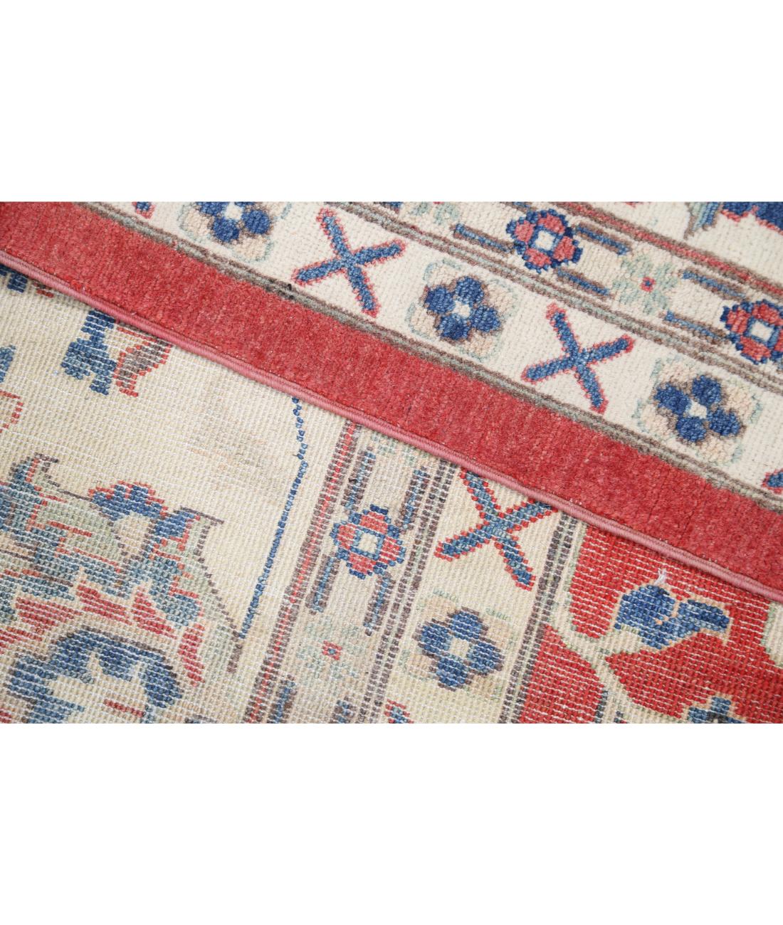 Hand Knotted Tribal Kazak Wool Rug - 12'1'' x 15'3'' 12' 1" X 15' 3" (368 X 465) / Red / Ivory