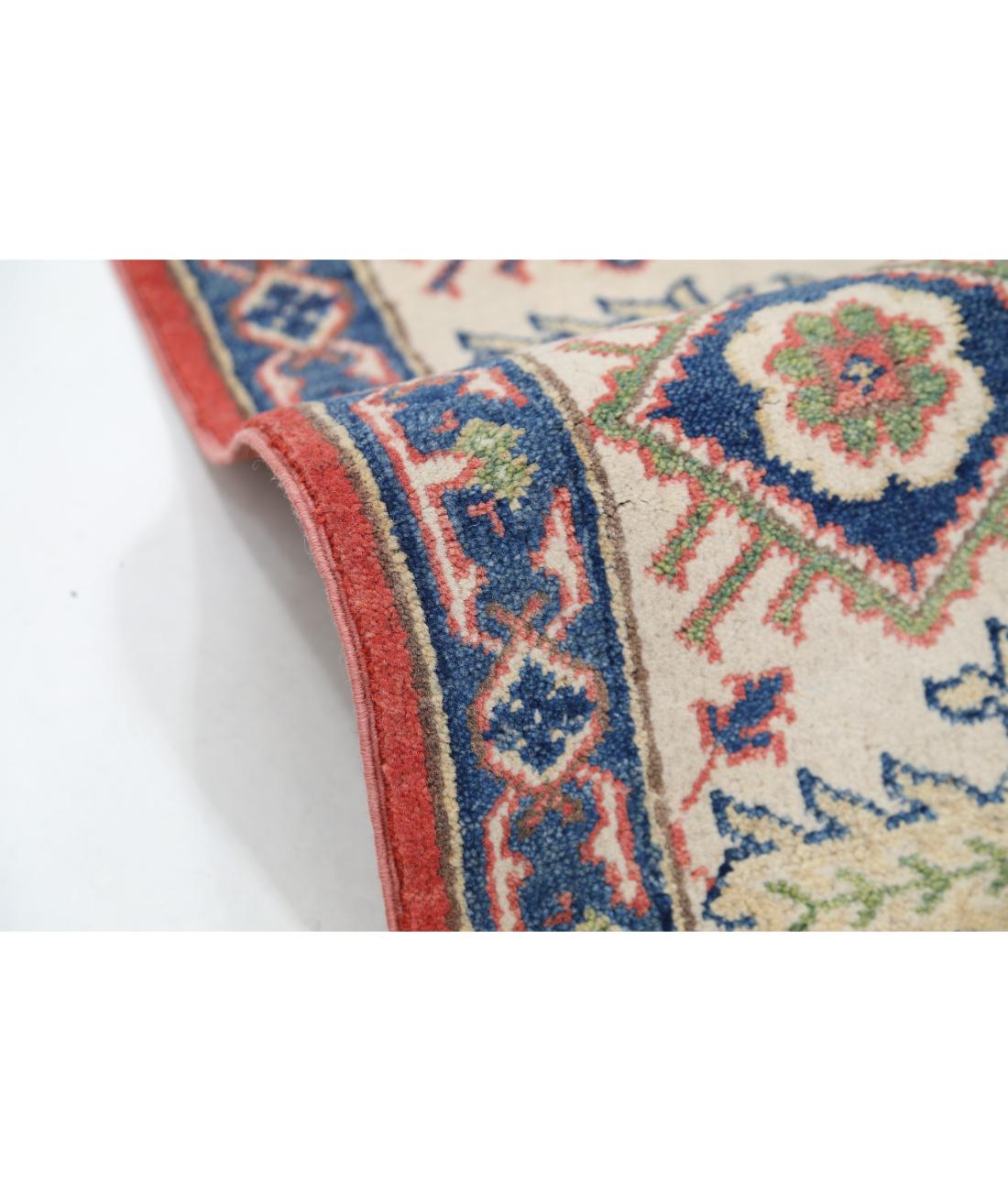 Hand Knotted Tribal Kazak Wool Rug - 8'0'' x 10'1'' 8' 0" X 10' 1" (244 X 307) / Red / Ivory