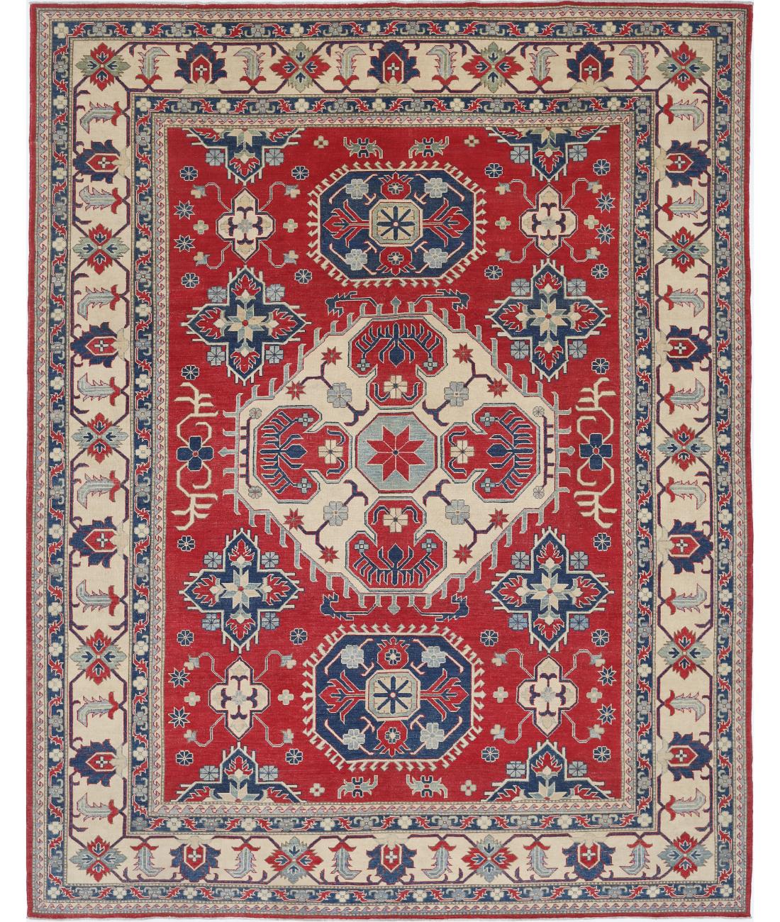 Hand Knotted Tribal Kazak Wool Rug - 9'8'' x 12'5''