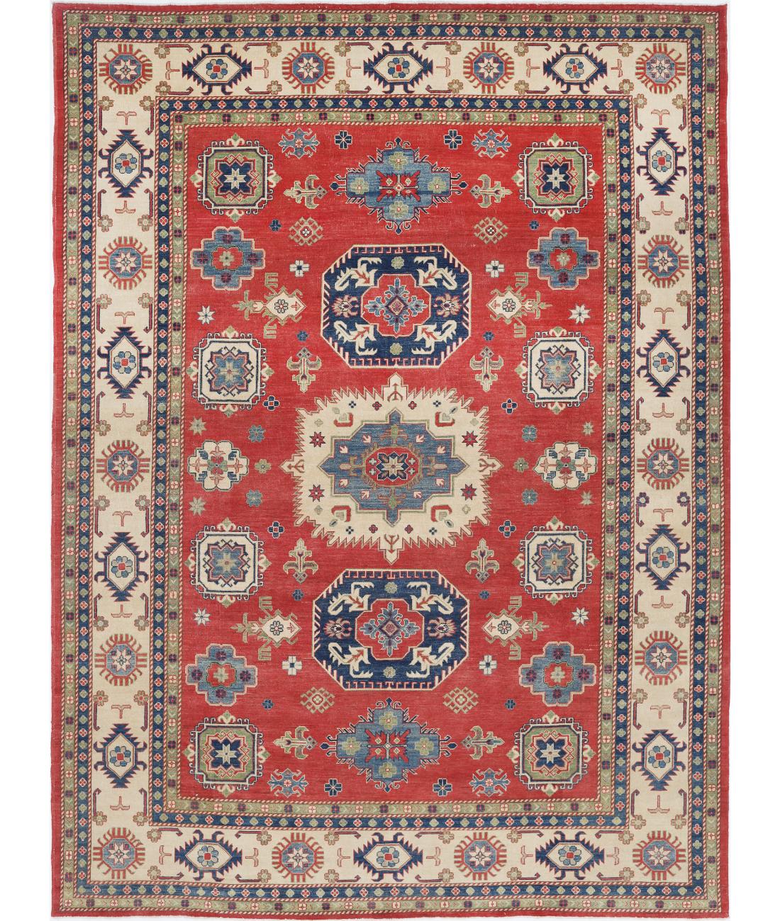 Hand Knotted Tribal Kazak Wool Rug - 9'11'' x 13'7''