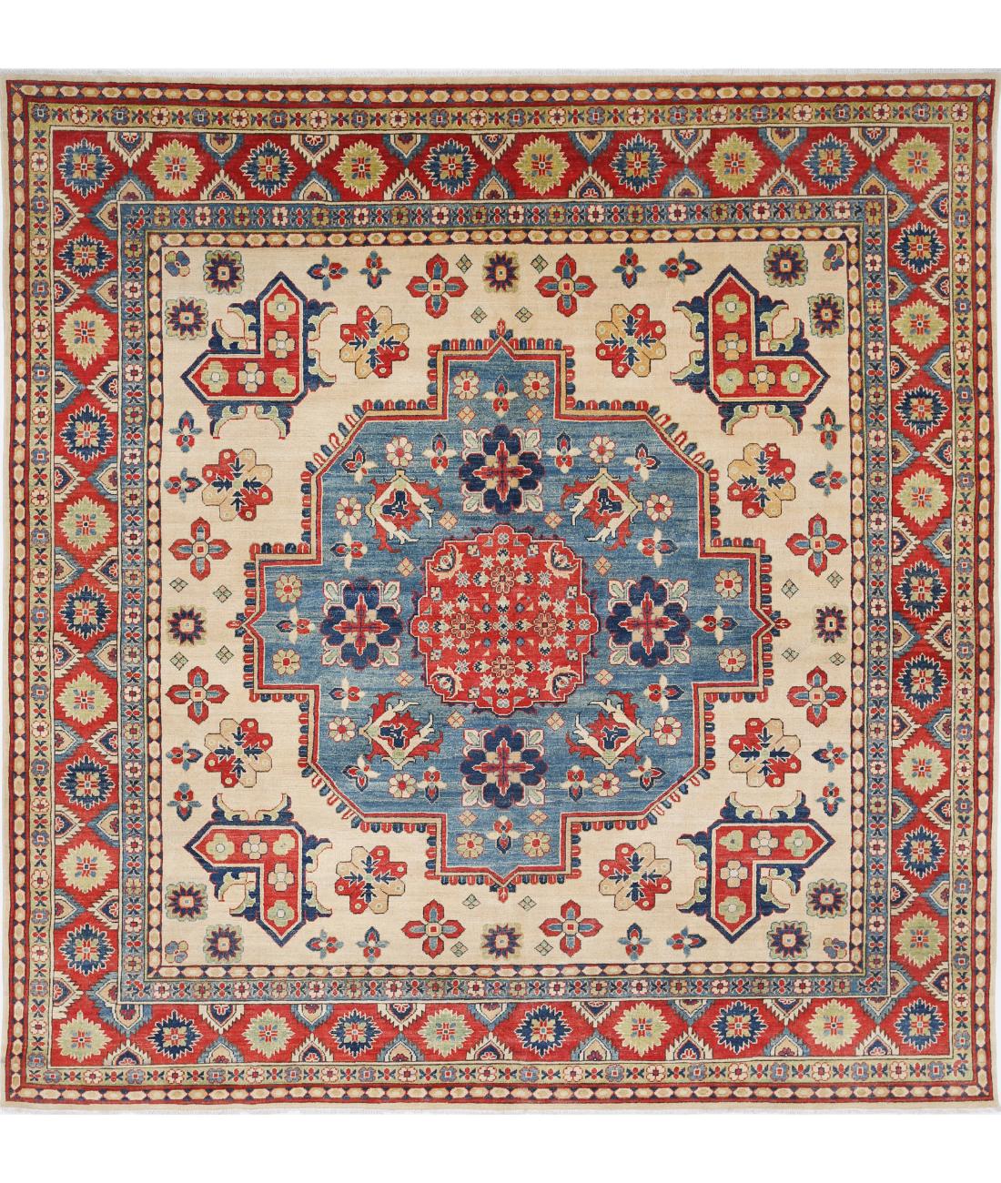 Hand Knotted Tribal Kazak Wool Rug - 9'9'' x 10'0''