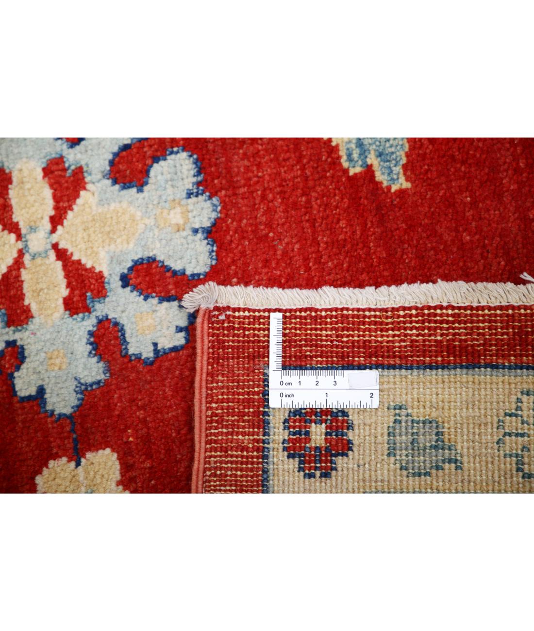 Hand Knotted Tribal Kazak Wool Rug - 8'10'' x 11'9'' 8' 10" X 11' 9" (269 X 358) / Red / Ivory