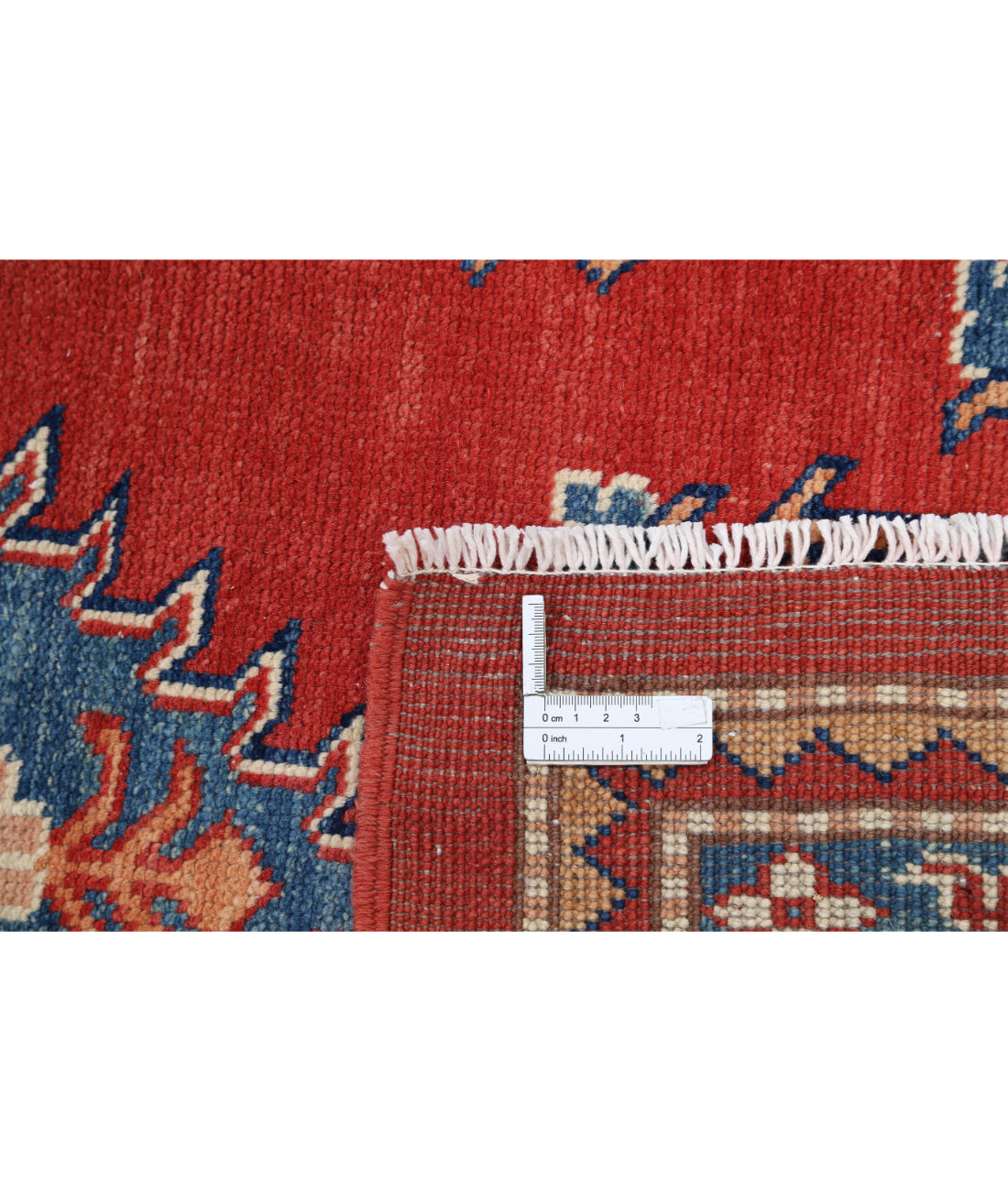 Hand Knotted Tribal Kazak Wool Rug - 9'4'' x 11'10'' 9' 4" X 11' 10" (284 X 361) / Red / Ivory