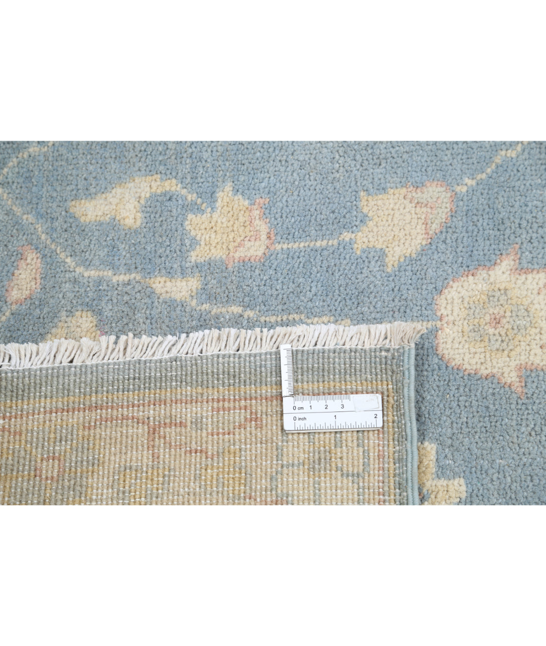 Hand Knotted Tribal Kazak Wool Rug - 9'7'' x 13'4'' 9' 7" X 13' 4" (292 X 406) / Blue / Ivory