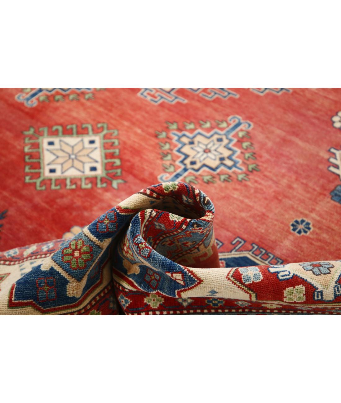 Hand Knotted Tribal Kazak Wool Rug - 10'1'' x 13'2'' 10' 1" X 13' 2" (307 X 401) / Red / Ivory