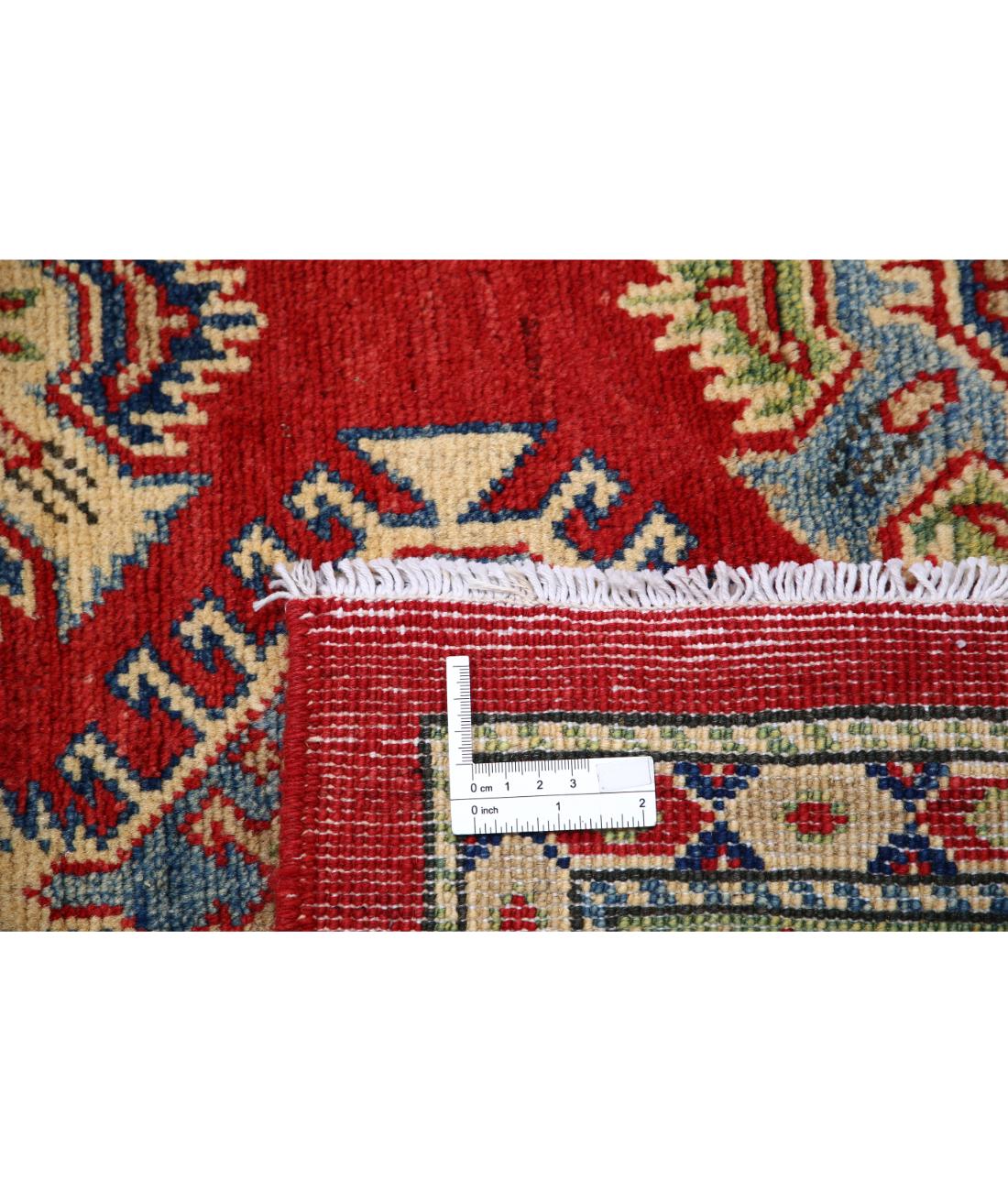 Hand Knotted Tribal Kazak Wool Rug - 9'1'' x 9'2'' 9' 1" X 9' 2" (277 X 279) / Red / Ivory