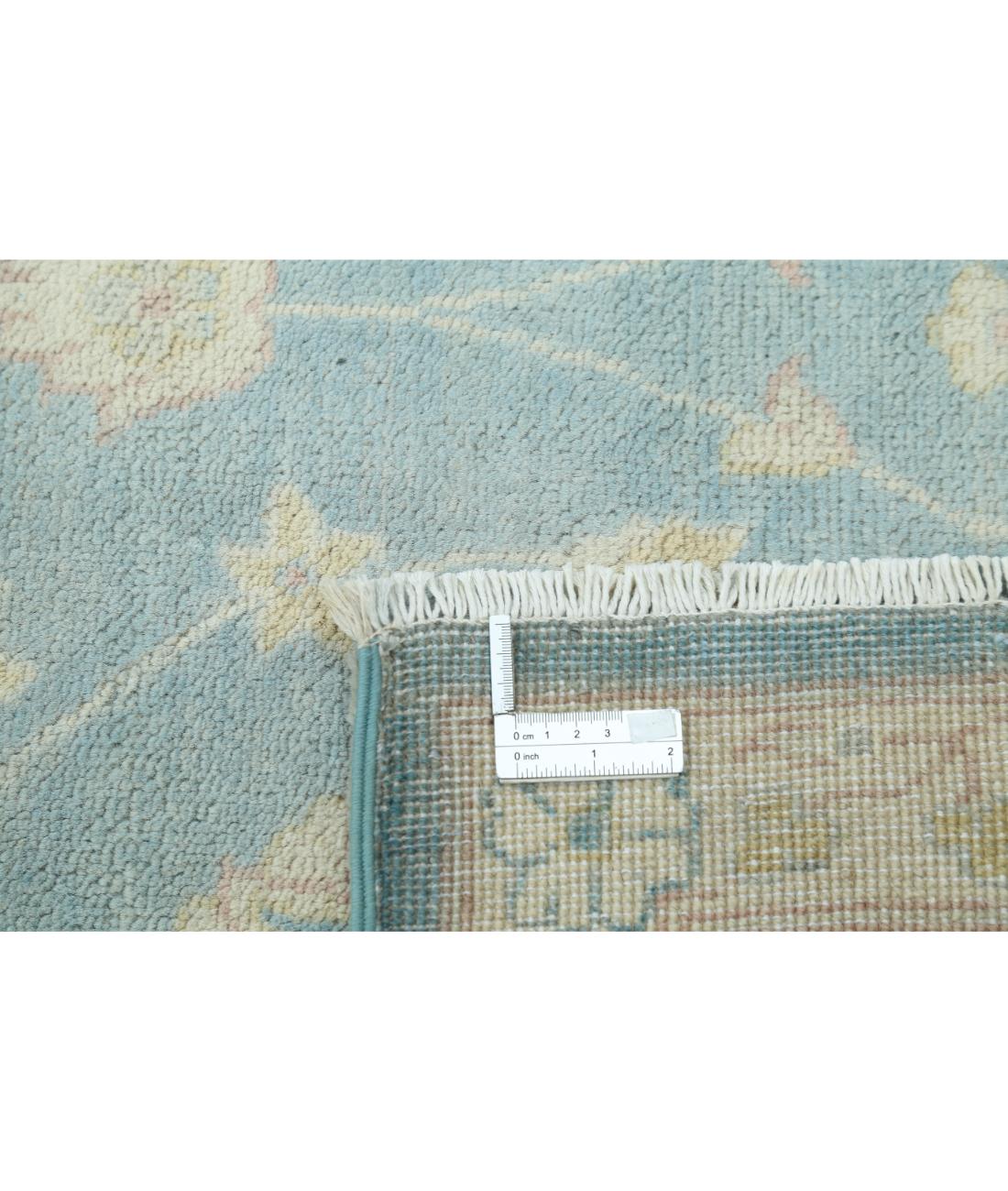 Hand Knotted Tribal Kazak Wool Rug - 9'10'' x 13'6'' 9' 10" X 13' 6" (300 X 411) / Blue / Ivory