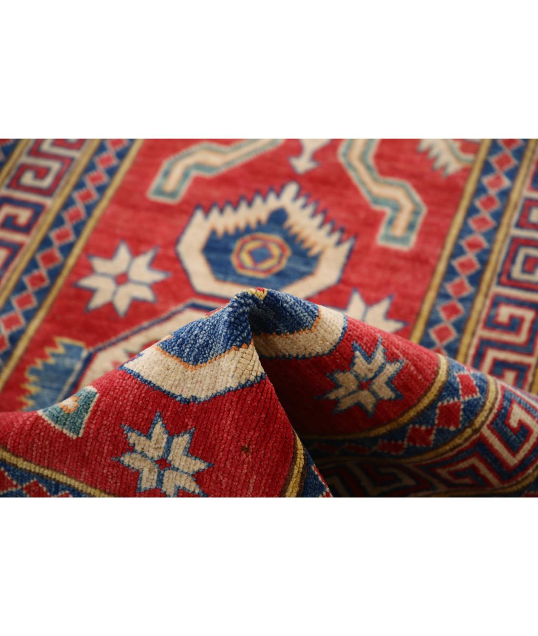 Hand Knotted Tribal Kazak Wool Rug - 2'8'' x 11'7''