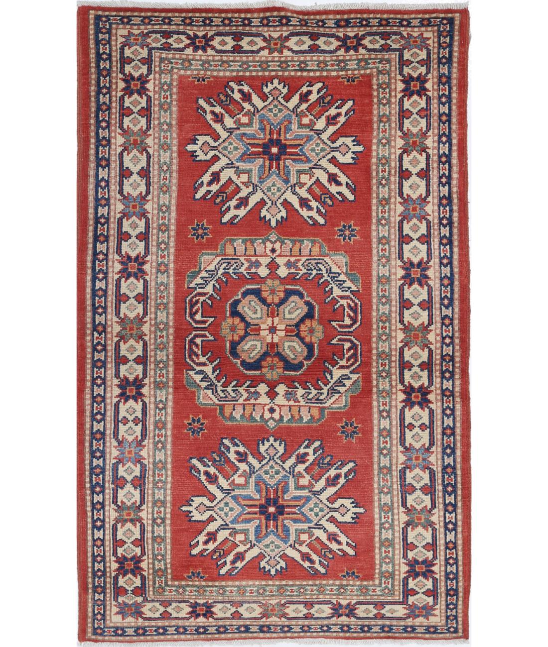 Hand Knotted Tribal Kazak Wool Rug - 2'11'' x 4'11''
