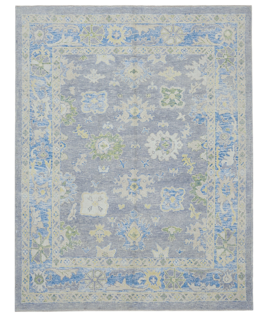 Hand Knotted Turkey Oushak Wool Rug 8&#39;2&quot; x 10&#39;6&quot; 8&#39; 2&quot; X 10&#39; 6&quot; (249 X 320) / Grey / Blue