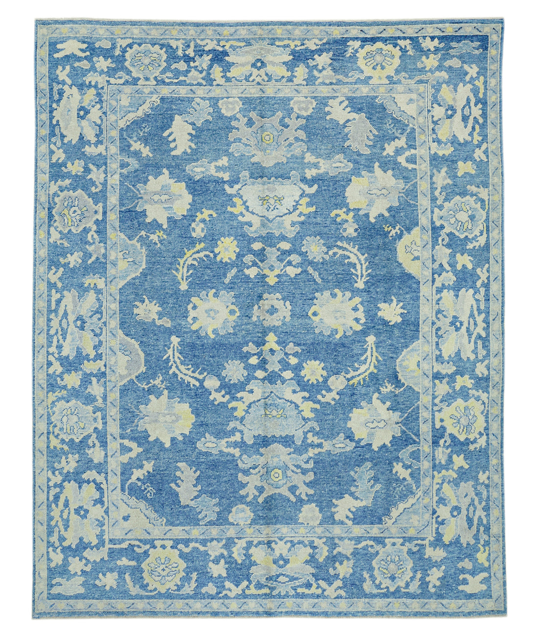Hand Knotted Turkey Oushak Wool Rug 9&#39;6&quot; x 12&#39;2&quot; 9&#39; 6&quot; X 12&#39; 2&quot; (290 X 371) / Blue / Grey