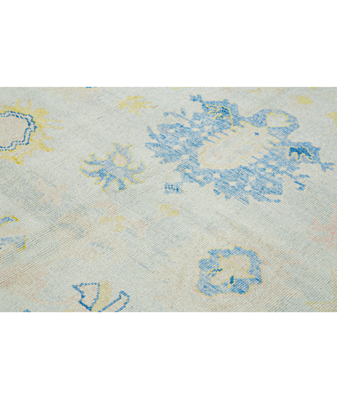 Hand Knotted Turkey Oushak Wool Rug 8' x 10'11" 8' 1" X 10' 11" (246 X 333) / Blue / Taupe