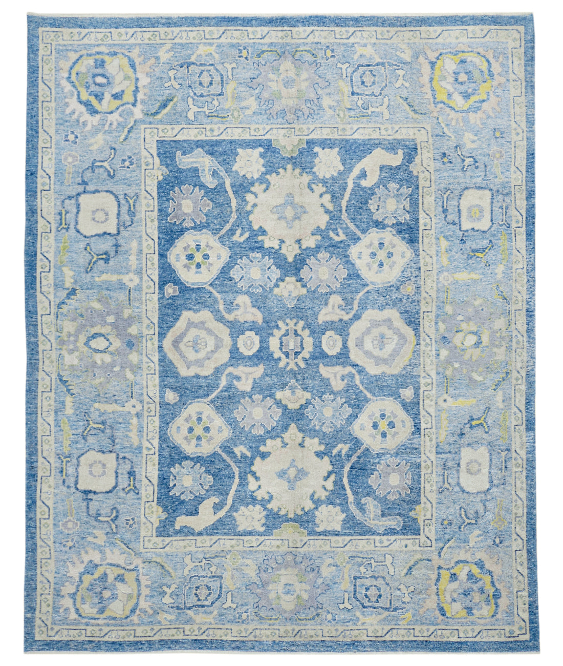 Hand Knotted Turkey Oushak Wool Rug 9&#39;5&quot; x 11&#39;11&quot; 9&#39; 5&quot; X 11&#39; 11&quot; (287 X 363) / Blue / Ivory