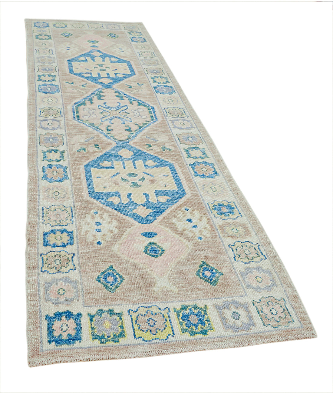 Hand Knotted Turkey Oushak Wool Rug 3'3" x 10'8" 3' 3" X 10' 8" (99 X 325) / Taupe / Ivory