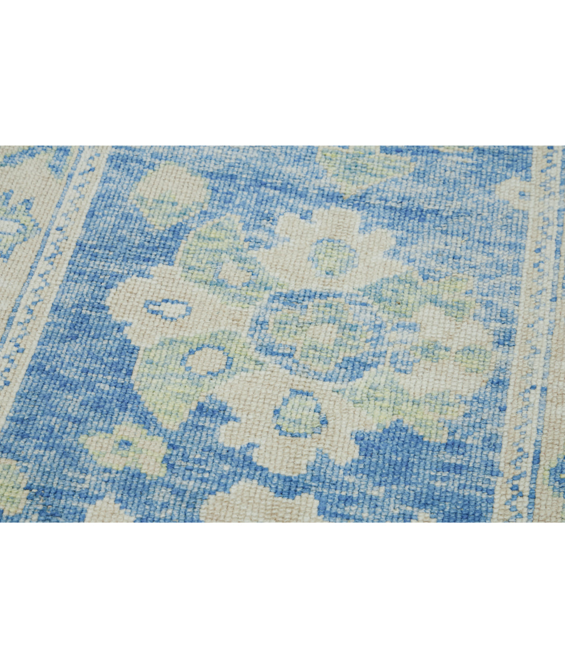 Hand Knotted Turkey Oushak Wool Rug 3'2" x 18'8" 3' 2" X 18' 8" (97 X 569) / Blue / Taupe