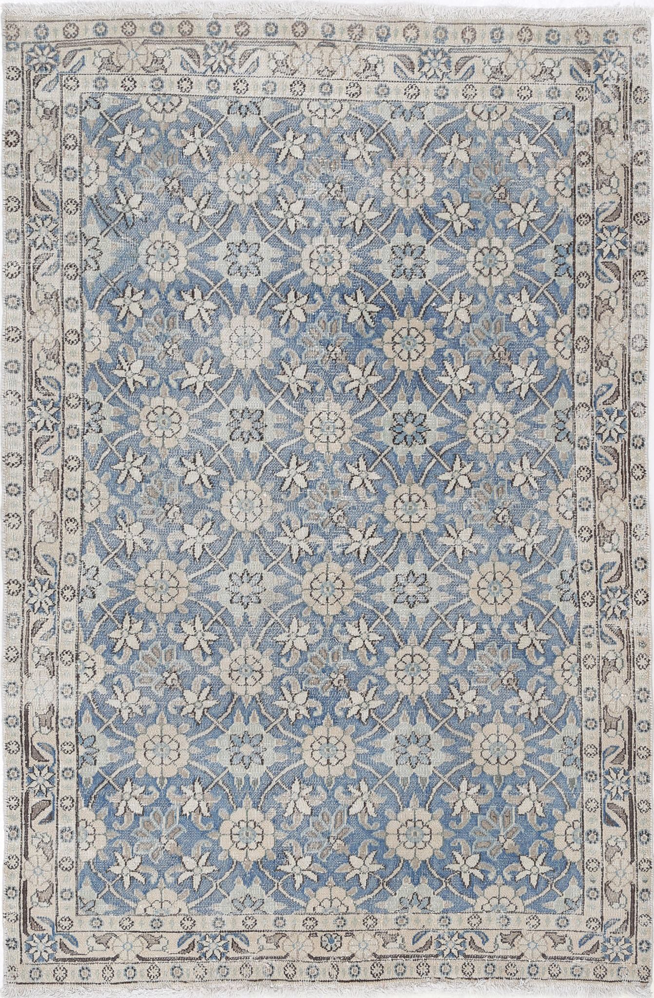 Hand Knotted Vintage Wool Rug - 3'3'' x 5'0''