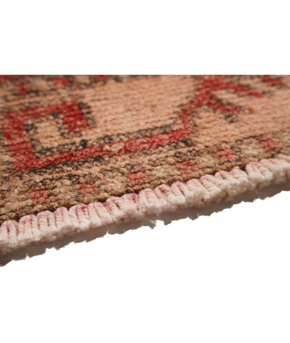 Hand Knotted Vintage Turkish Anatolian Wool Rug - 4'3'' x 12'0'' 4' 3" X 12' 0" (130 X 366) / Red / Pink
