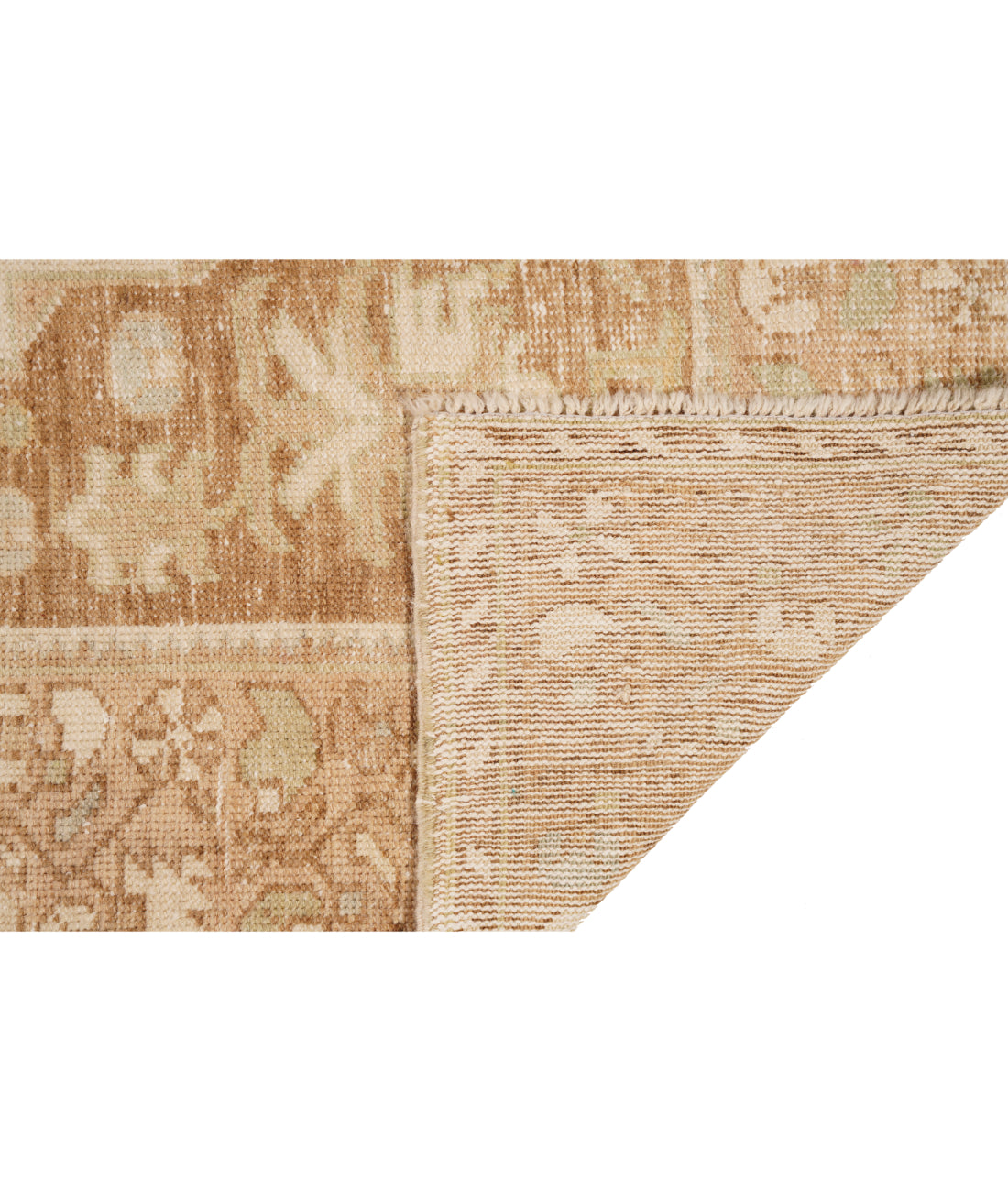 Hand Knotted Vintage Turkish Anatolian Wool Rug - 3'11'' x 7'3'' 3' 11" X 7' 3" (119 X 221) / Taupe / Brown