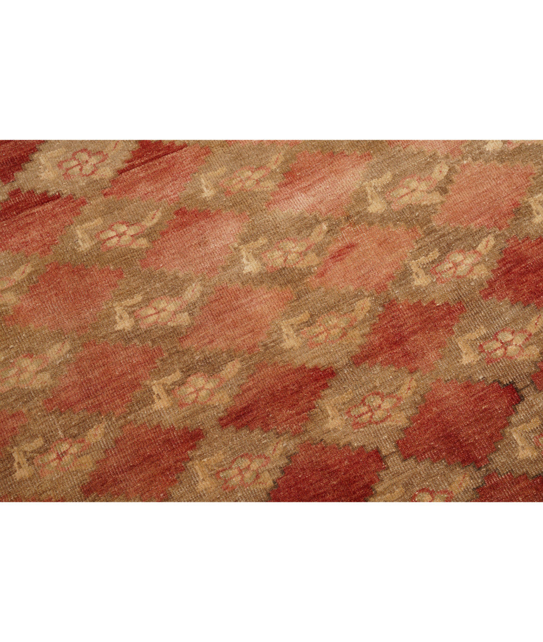 Hand Knotted Vintage Turkish Anatolian Wool Rug - 5'0'' x 11'8'' 5' 0" X 11' 8" (152 X 356) / Red / Taupe