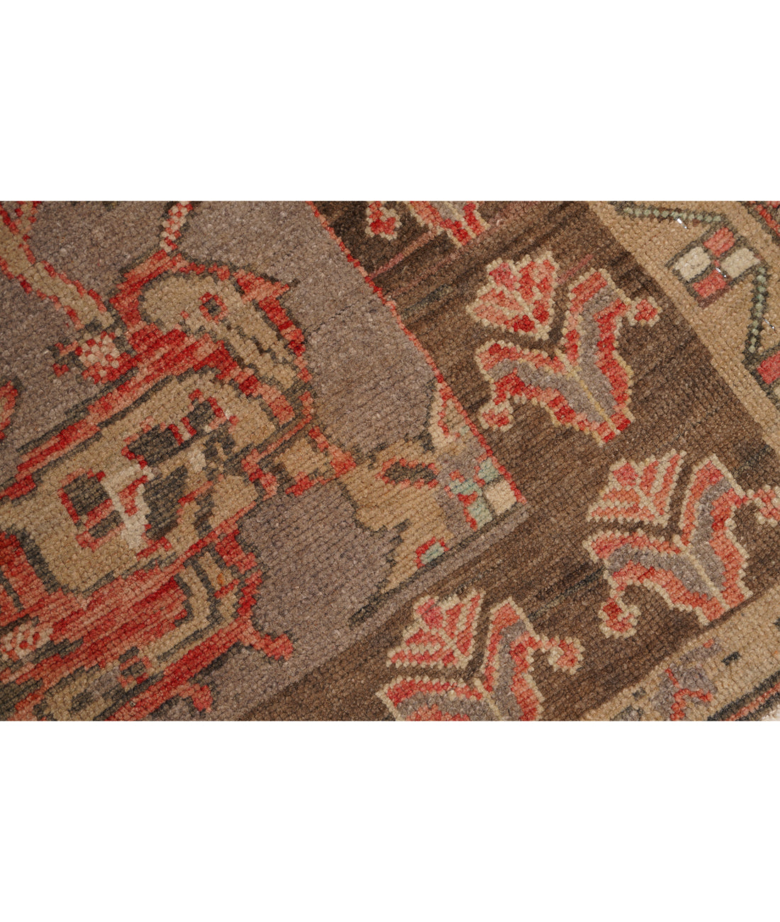 Hand Knotted Vintage Turkish Anatolian Wool Rug - 6'0'' x 10'0'' 6' 0" X 10' 0" (183 X 305) / Red / Grey