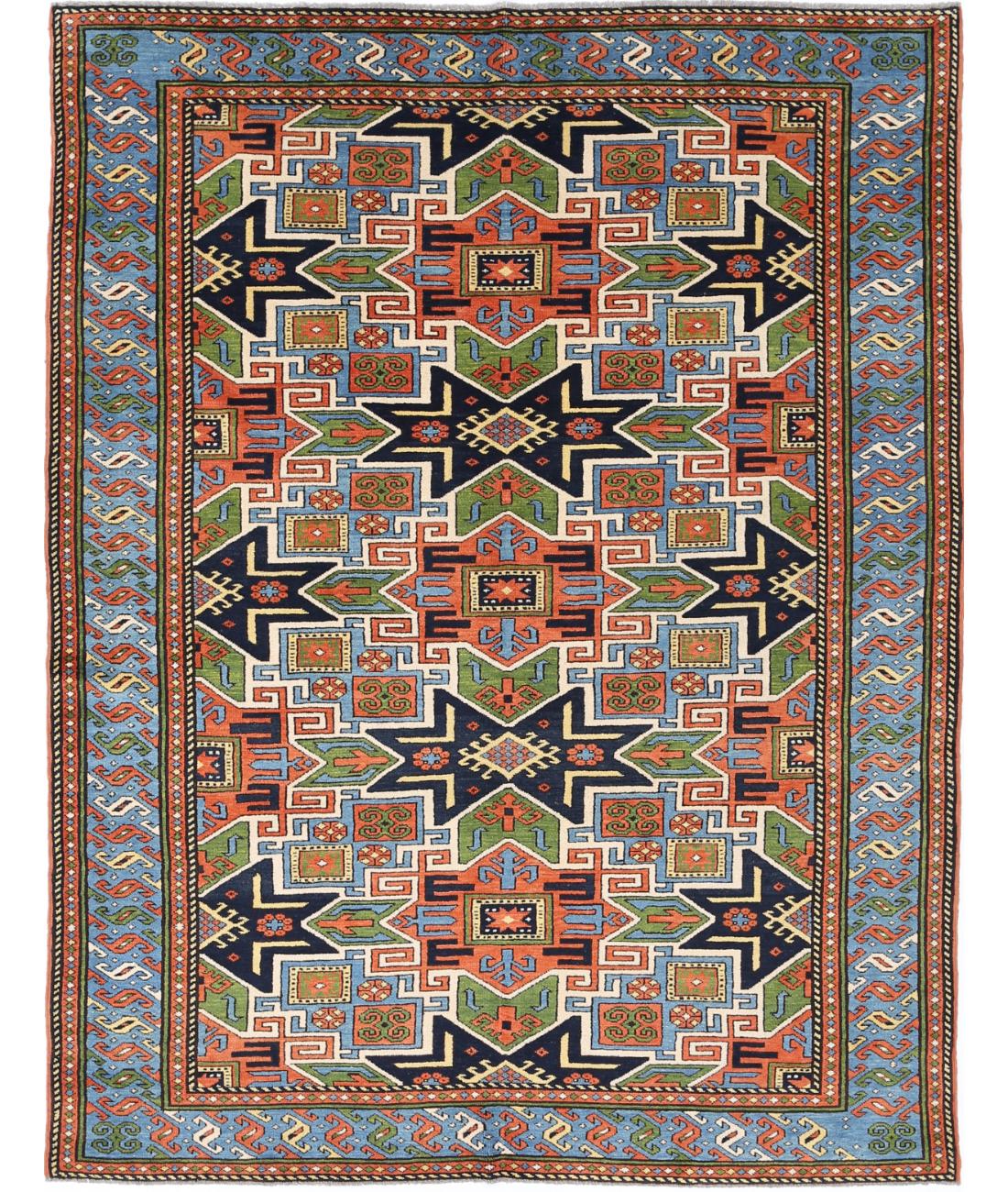 Hand Knotted Vintage Turkish Kars Wool Rug - 6'0'' x 7'8''