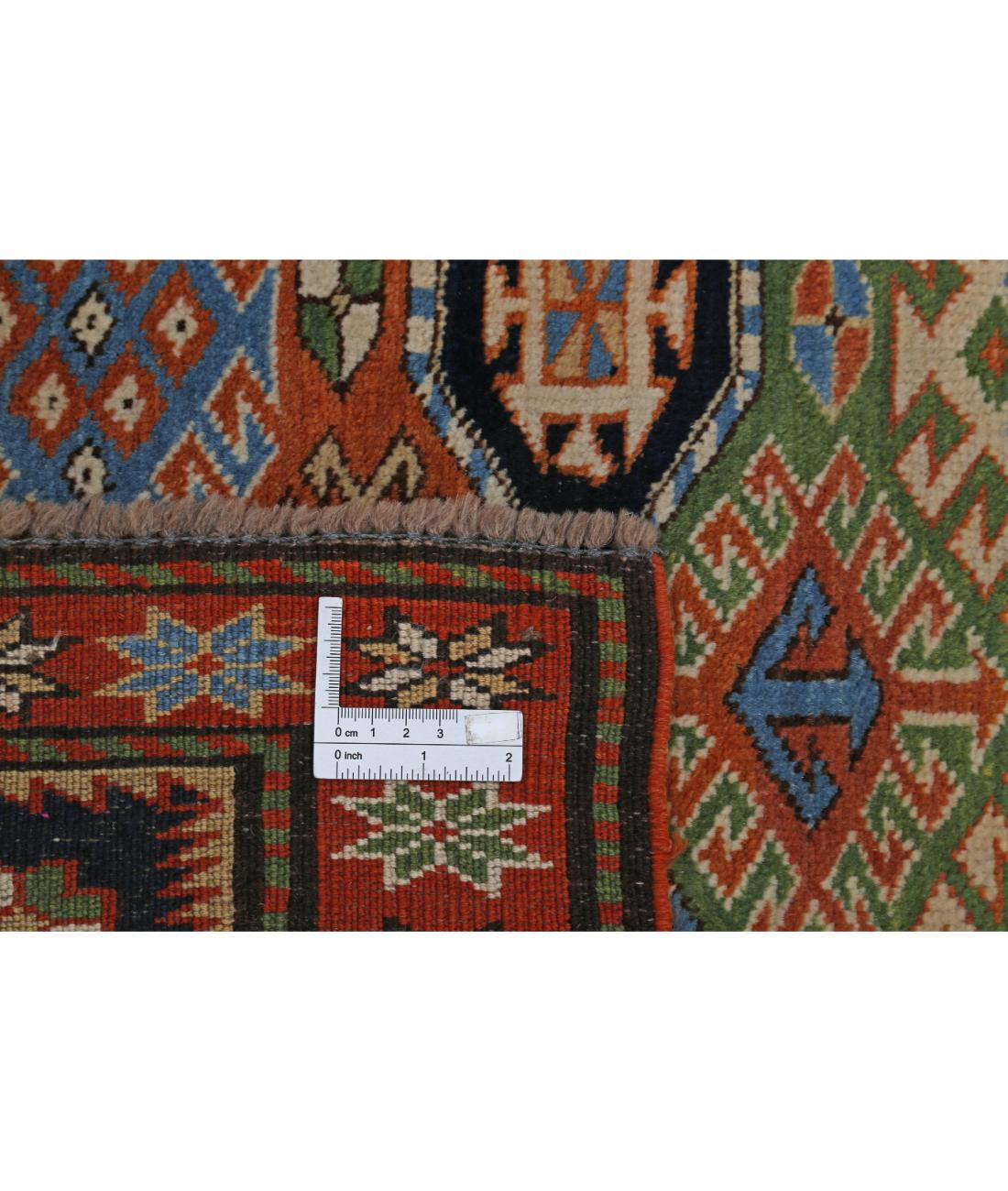 Hand Knotted Vintage Turkish Kars Wool Rug - 2'8'' x 7'7'' 2' 8" X 7' 7" (81 X 231) / Blue / Rust