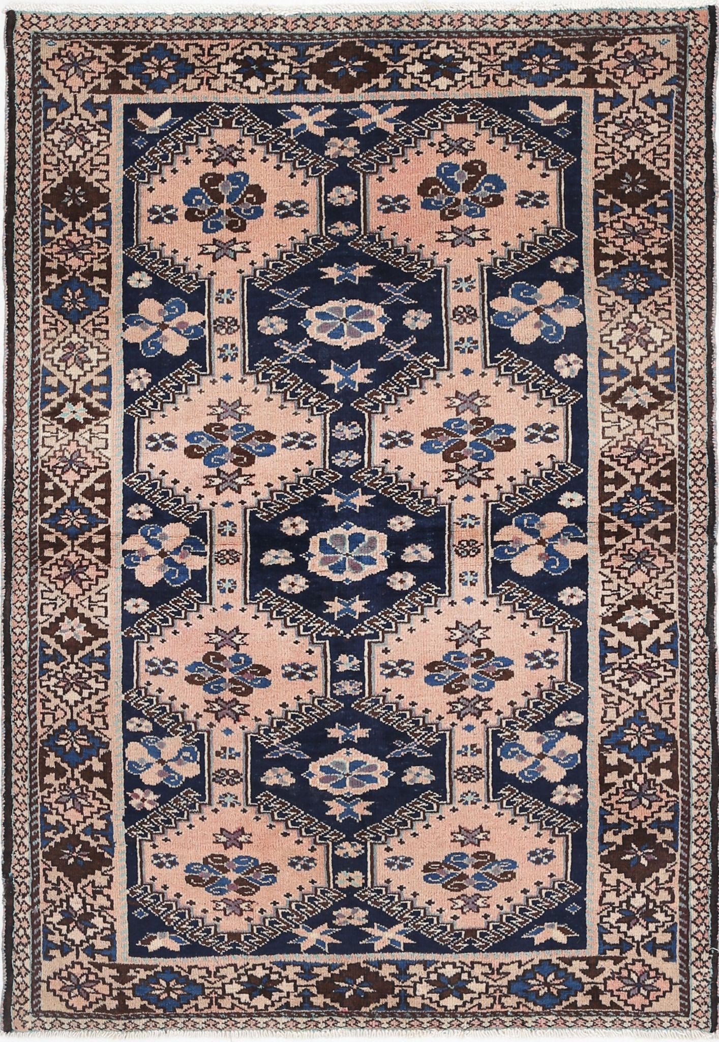 Hand Knotted Oriental Yalameh Wool Rug - 3'4'' x 4'10''