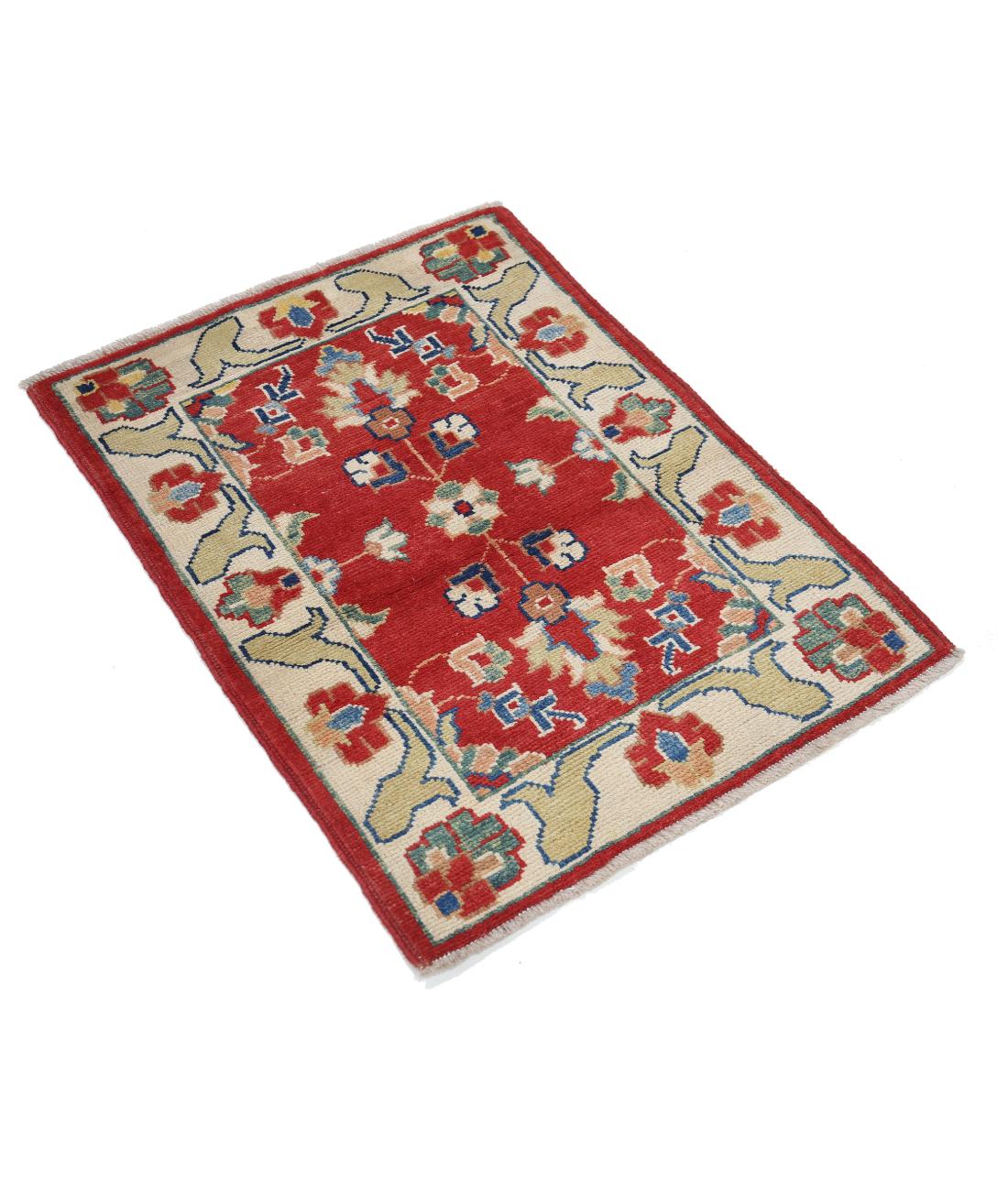Hand Knotted Ziegler Farhan Gul Wool Rug - 2'2'' x 3'0'' 2' 2" X 3' 0" (66 X 91) / Red / Ivory