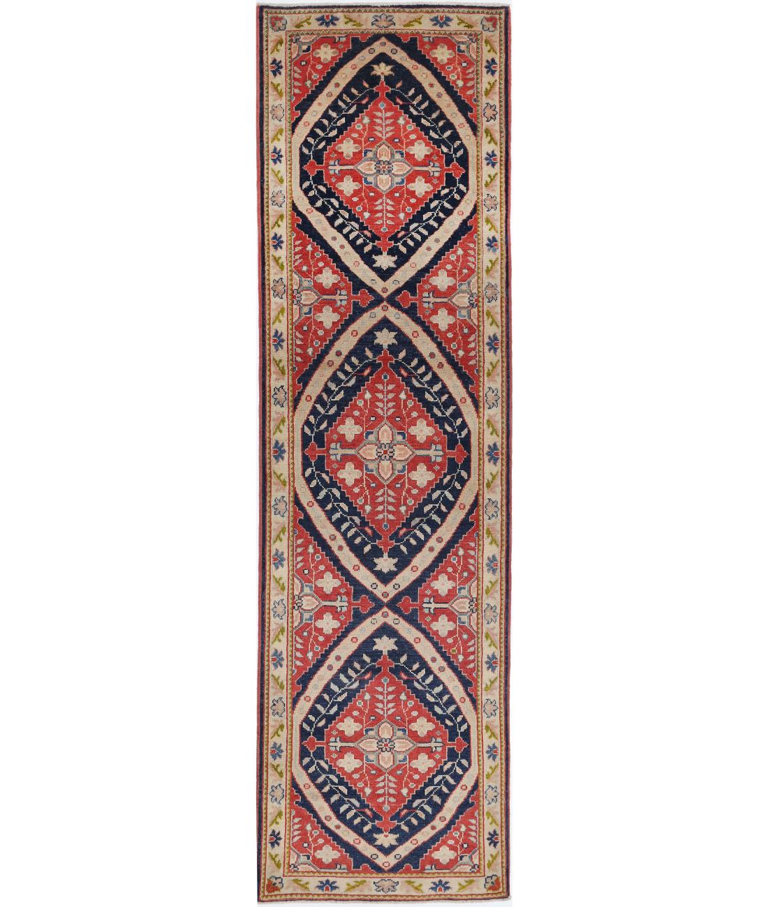 Hand Knotted Ziegler Farhan Gul Wool Rug - 2&#39;8&#39;&#39; x 9&#39;8&#39;&#39; 2&#39; 8&quot; X 9&#39; 8&quot; (81 X 295) / Red / Ivory