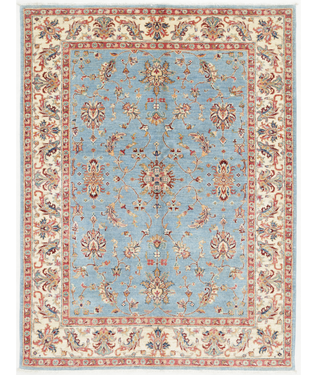 Hand Knotted Ziegler Wool Rug  - 5' 1" X 6' 9"