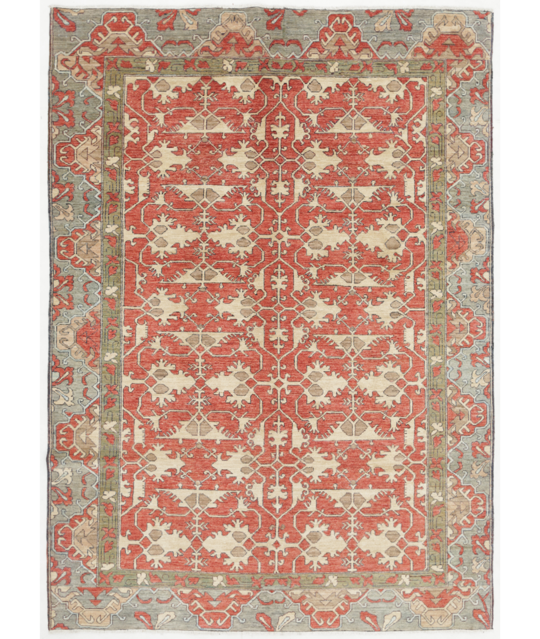 Hand Knotted Ziegler Wool Rug  - 6' 1" X 8' 7"