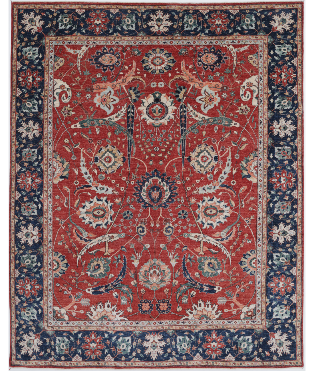 Hand Knotted Ziegler Wool Rug  - 8&#39; 11&quot; X 11&#39; 5&quot;
