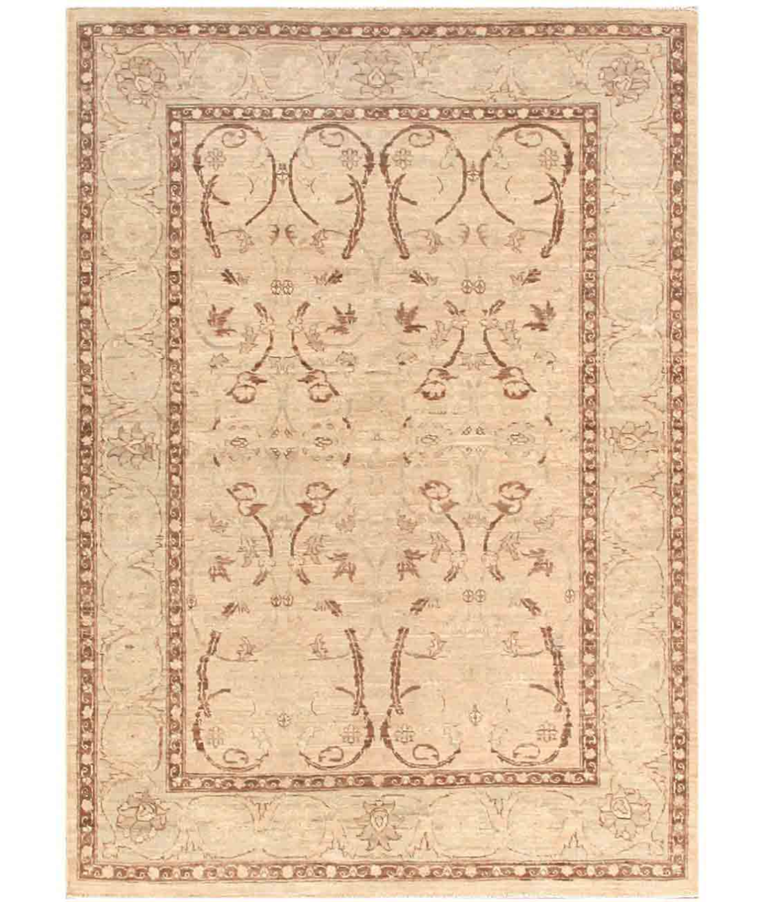 Hand Knotted Ziegler Wool Rug  - 4&#39; 3&quot; X 5&#39; 10&quot;