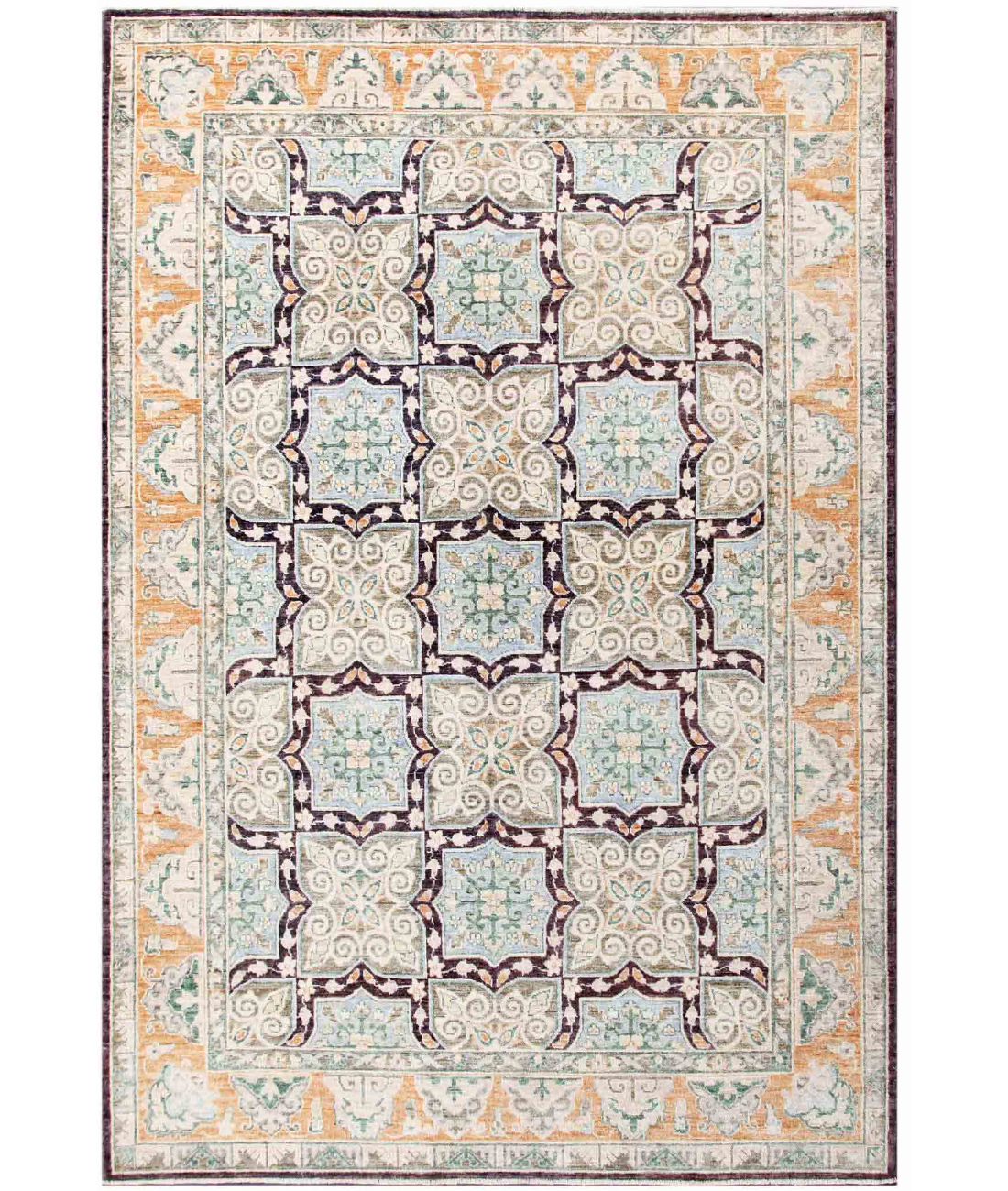 Hand Knotted Ziegler Wool Rug  - 6&#39; 3&quot; X 9&#39; 1&quot;