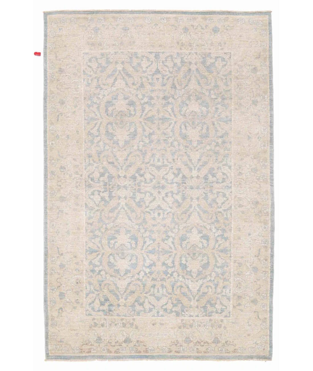 Hand Knotted Ziegler Wool Rug 4' 2" X 6' 3" 4' 2" X 6' 3" (127 X 191) / Blue / Brown