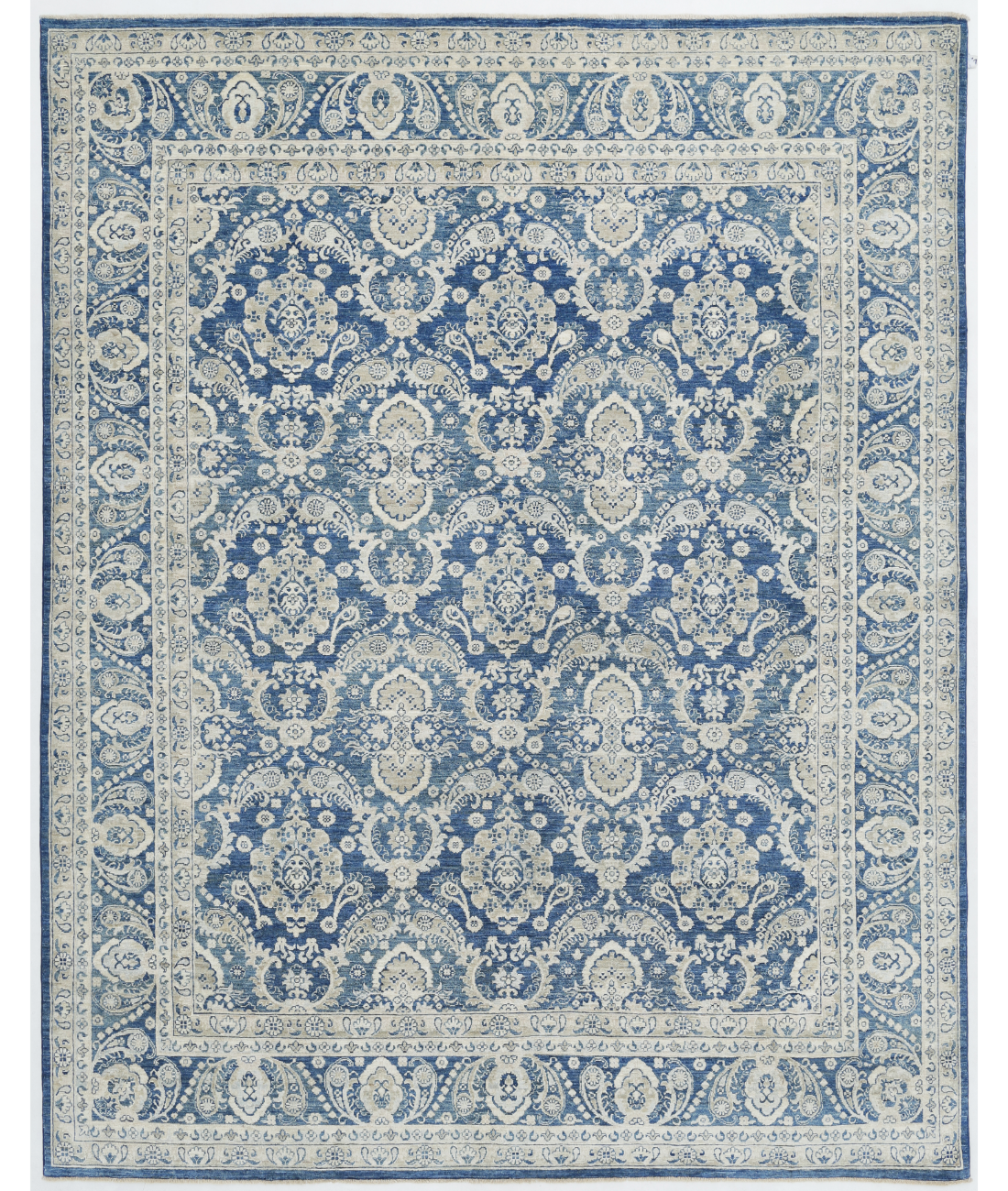 Hand Knotted Ziegler Wool Rug  - 7' 9" X 9' 8"