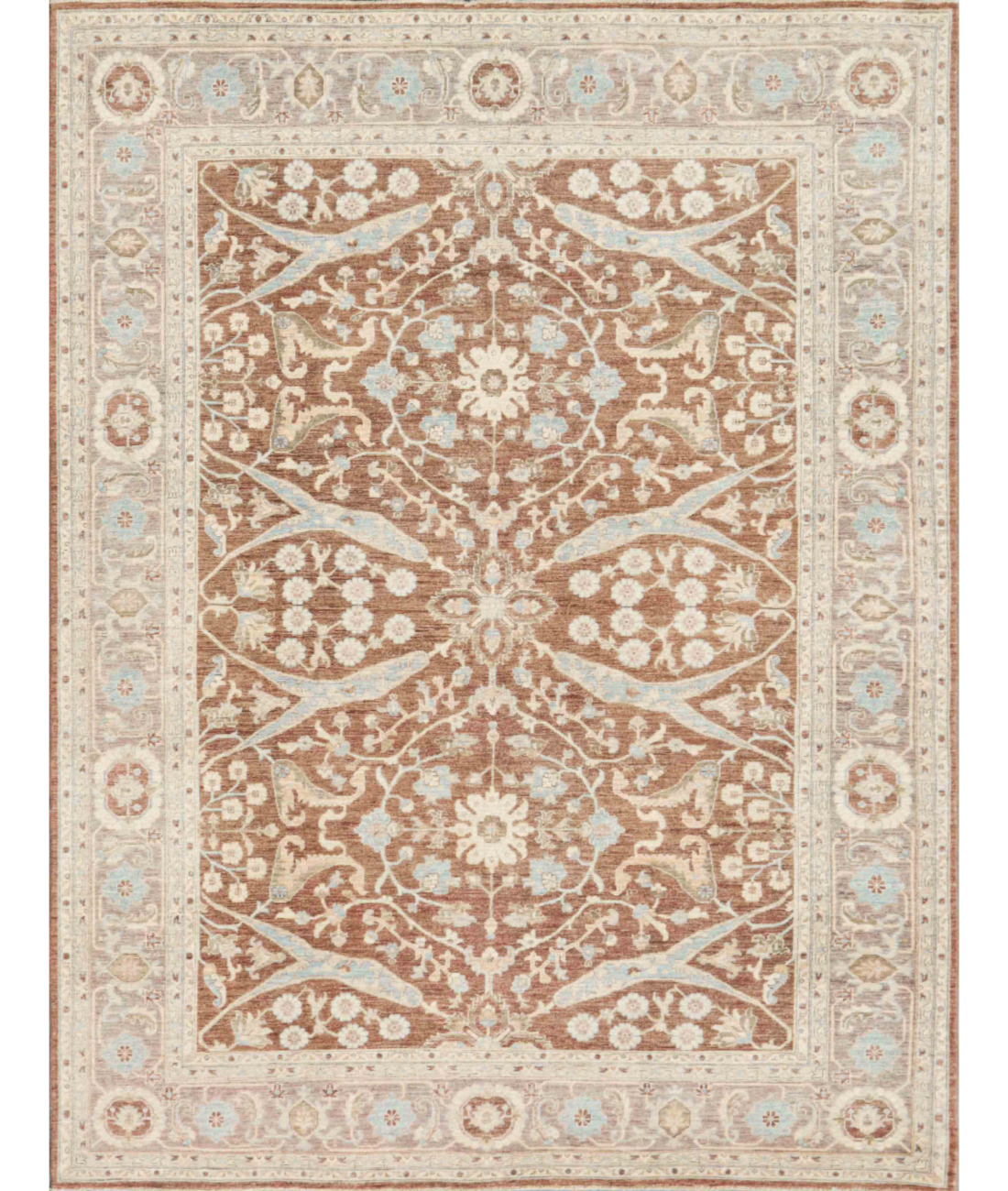 Hand Knotted Ziegler Wool Rug  - 8&#39; 0&quot; X 10&#39; 6&quot;