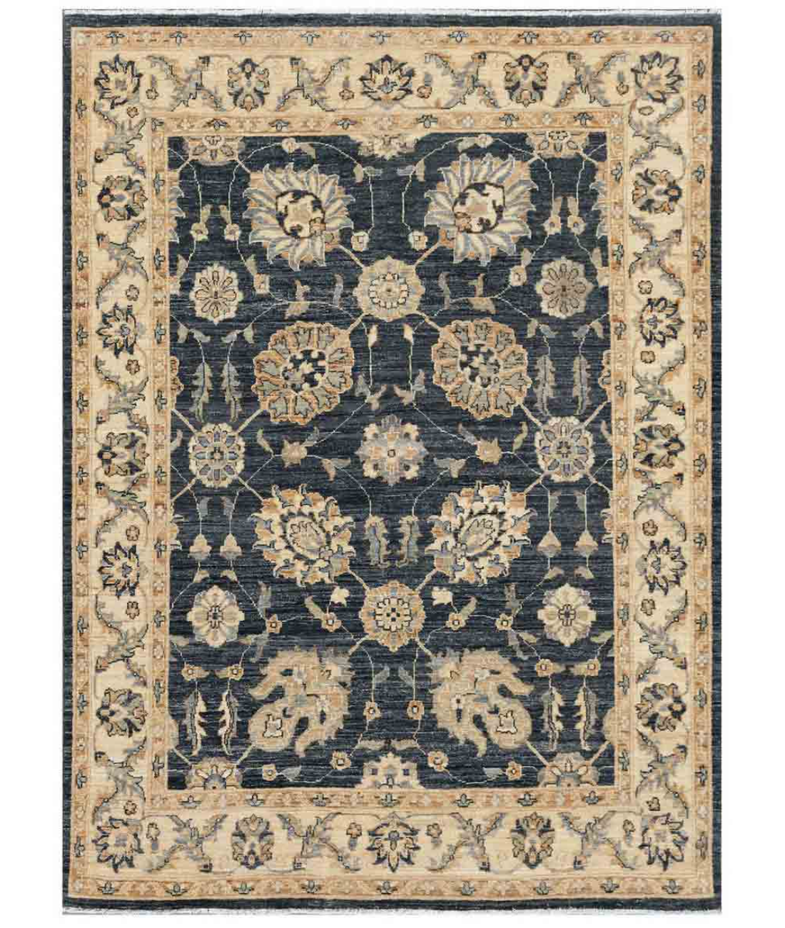 Hand Knotted Ziegler Wool Rug  - 5&#39; 0&quot; X 6&#39; 8&quot;