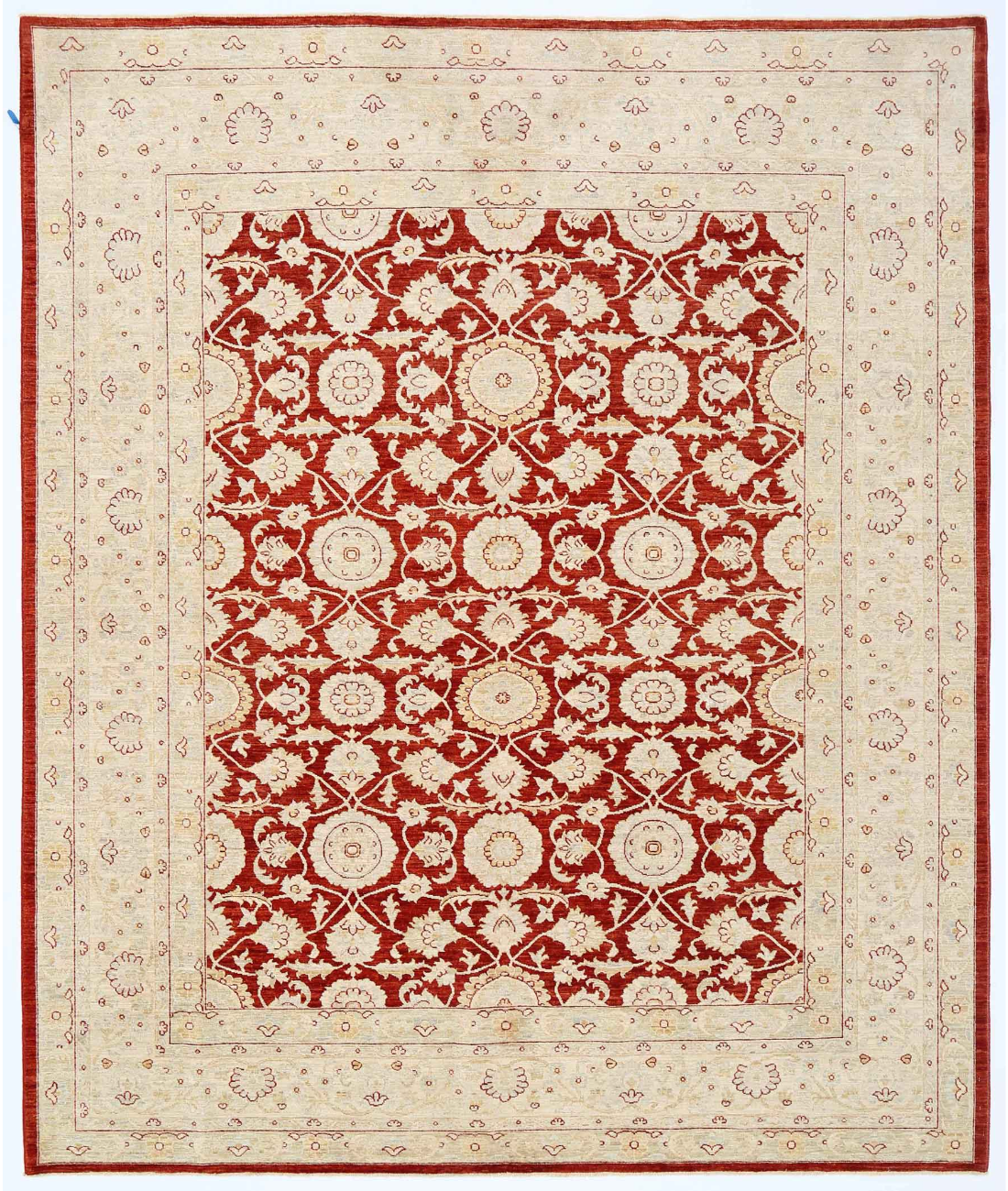 Hand Knotted Ziegler Wool Rug  - 8&#39; 2&quot; X 9&#39; 9&quot;