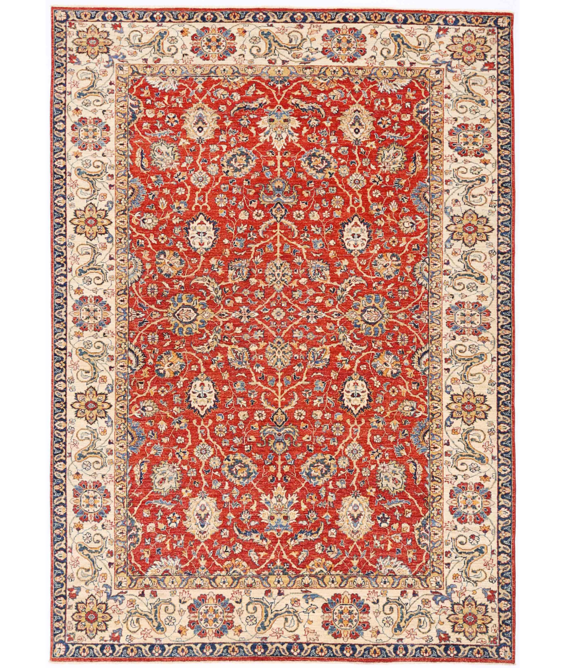 Hand Knotted Ziegler Wool Rug  - 6&#39; 9&quot; X 9&#39; 7&quot;