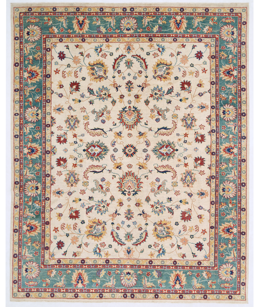 Hand Knotted Ziegler Wool Rug  - 8' 1" X 10' 0"