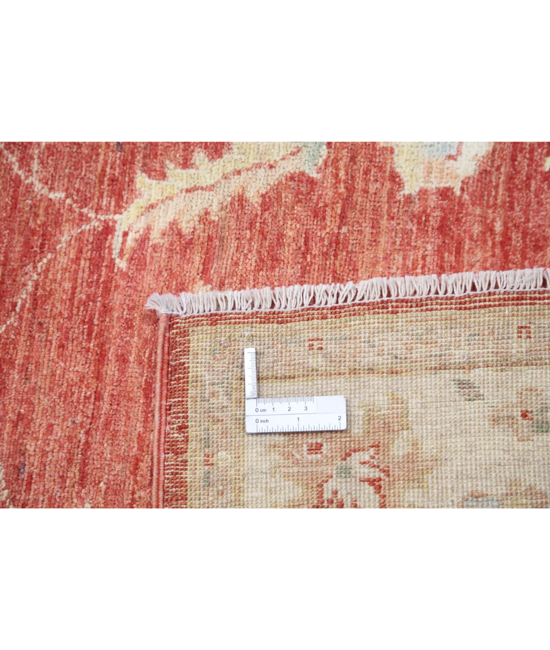 Hand Knotted Ziegler Wool Rug 4' 0" X 5' 9" 4' 0" X 5' 9" (122 X 175) / Orange / Ivory