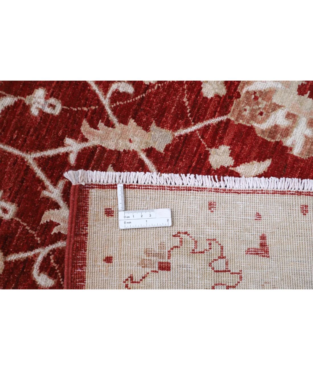 Hand Knotted Ziegler Wool Rug 4' 2" X 12' 7" 4' 2" X 12' 7" (127 X 383) / Red / Ivory