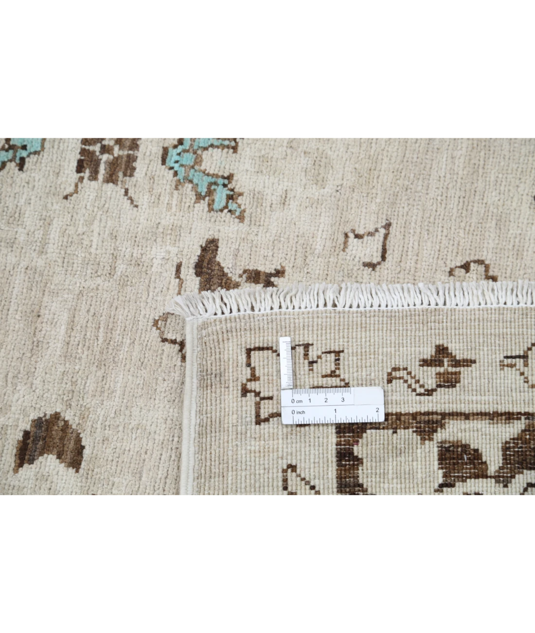 Hand Knotted Ziegler Wool Rug 7' 10" X 9' 7" 7' 10" X 9' 7" (239 X 292) / Ivory / Brown