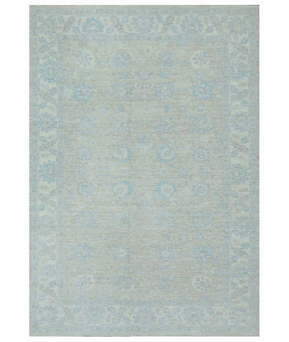 Hand Knotted Ziegler Wool Rug 6' 2" X 8' 11" 6' 2" X 8' 11" (188 X 272) / Taupe / Ivory